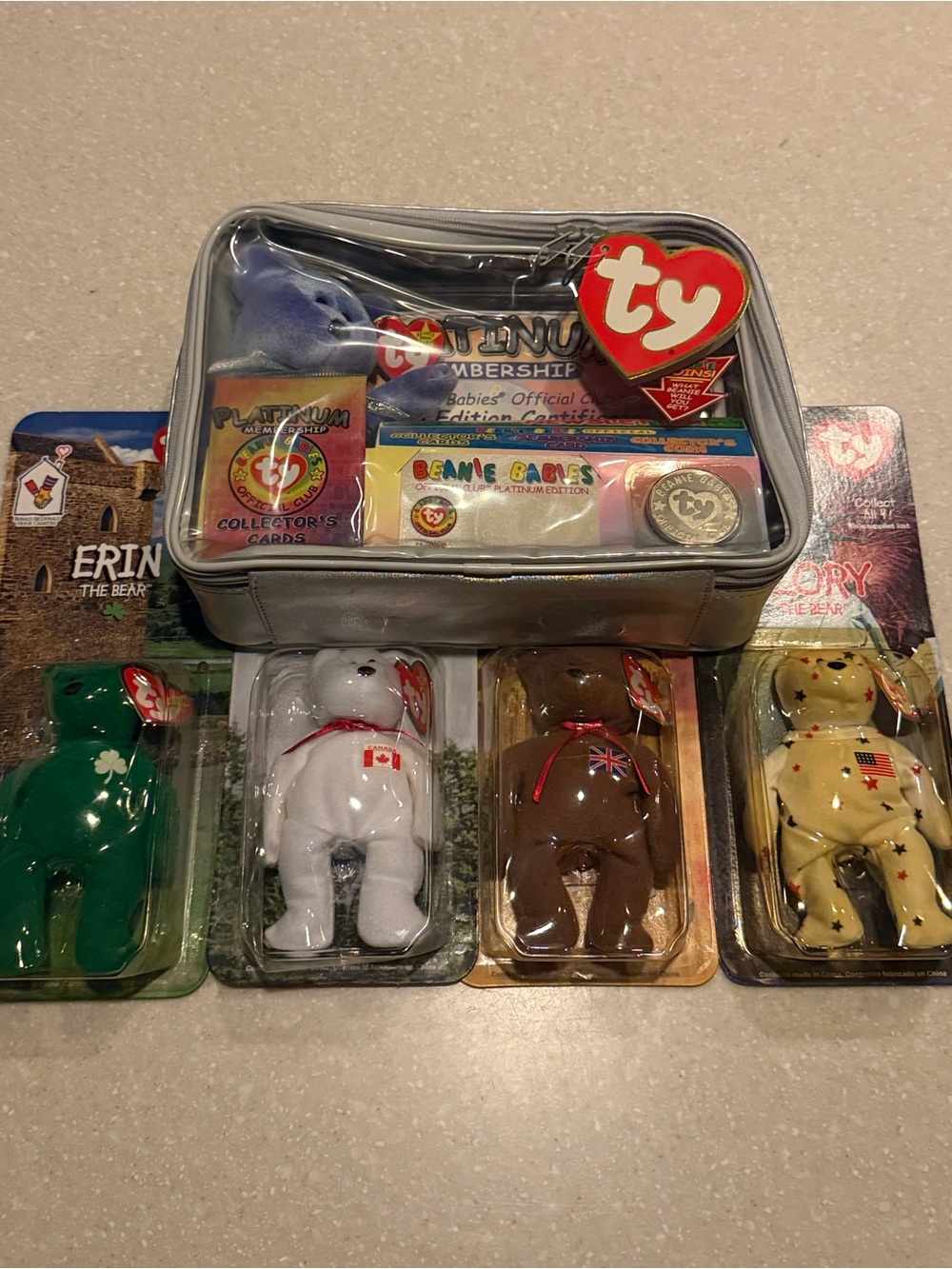 NWT Ty Beanie Babies Official Club Platinum Membership Case & 1999 McDonalds Set